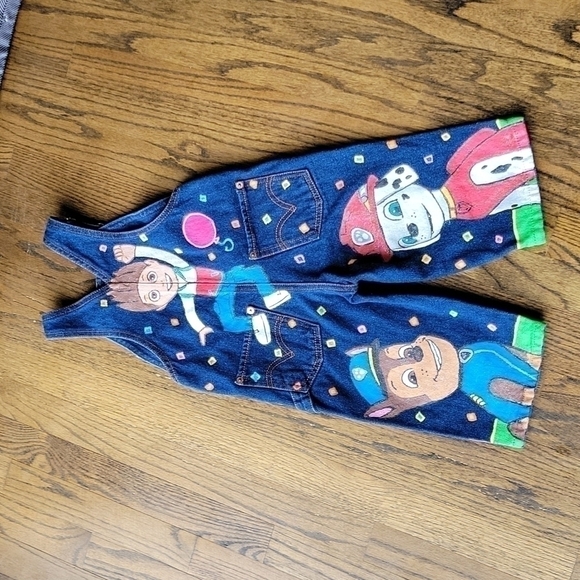 Levi's Jean Overall Paw Patrol Fabric Paint Denim Custom Toddler sz.2-5T Unisex - Picture 7 of 16